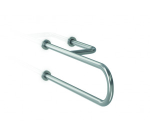 Grab bar with right support stainless steel polished